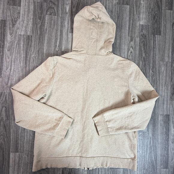 Charter Club XL Beige Zip Hoodie Jacket Cotton Blend Hooded Pockets Korea - Picture 2 of 5